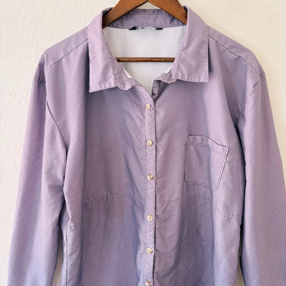 The North Face Stevie Womens XL Purple Sage Dotted Long Sleeve Shirt - Picture 2 of 8